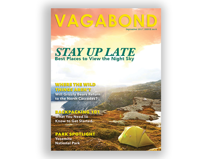 Cover of Vagabond Magazine - design done by Stephanie Reid Designs